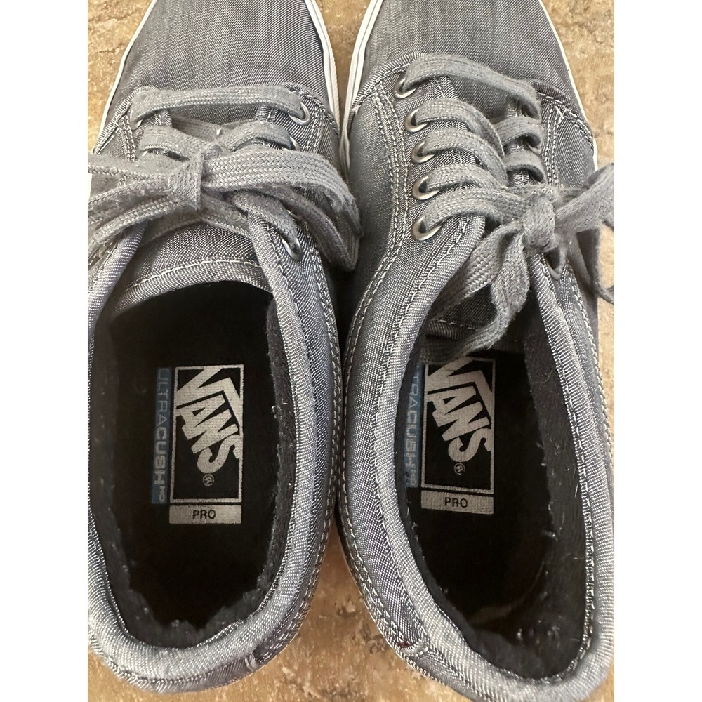 VANS UltraCush Pro Skateboard Shoes Mens Size 6.5 Black Pewter Denim 721356 Lace - Picture 4 of 6